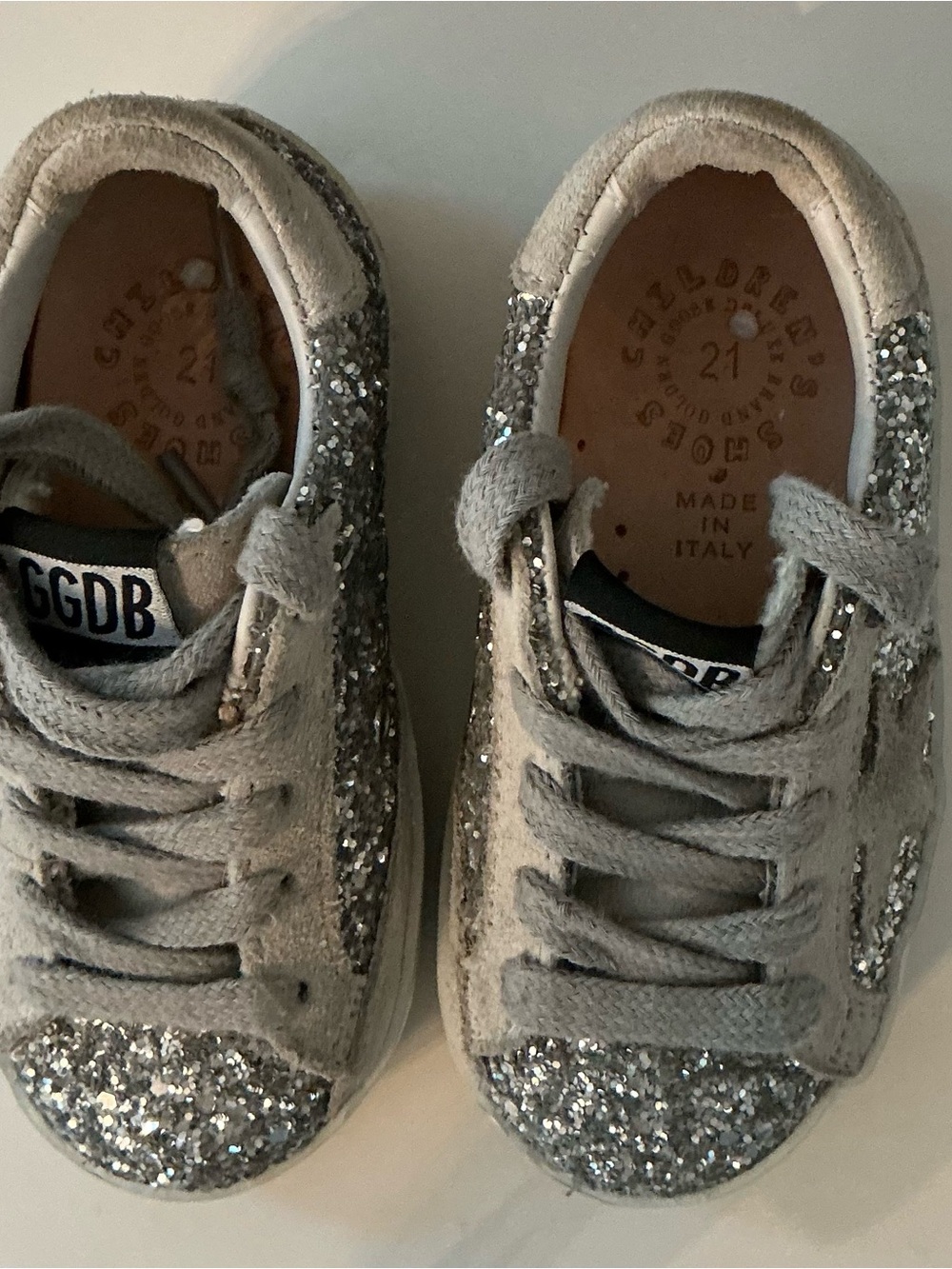Golden Goose Kids Silver Glitter Star Sneakers - Picture 3 of 3